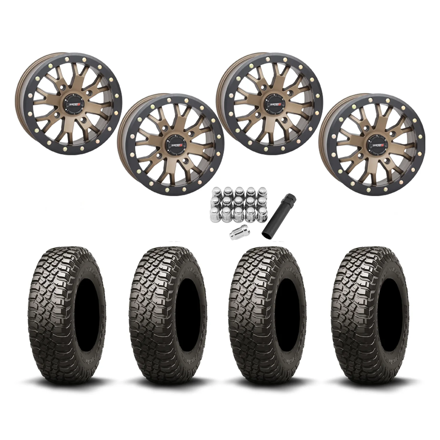 BFGoodrich Mud-Terrain KM3 28x10-14 Tires on SB-4 Bronze Beadlock